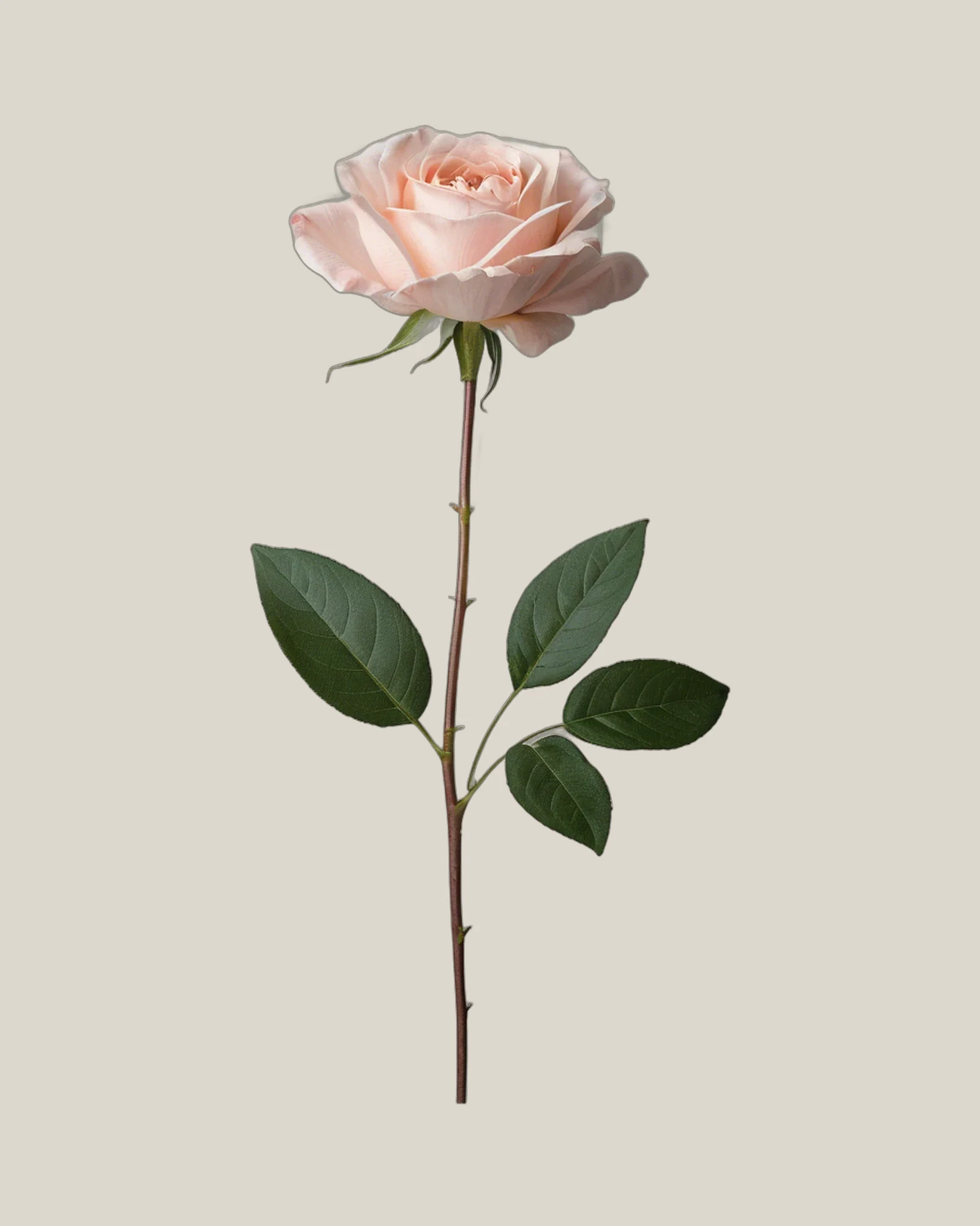 David Austin Keira – Rosa hybrida, freigestellte botanische Studioaufnahme
