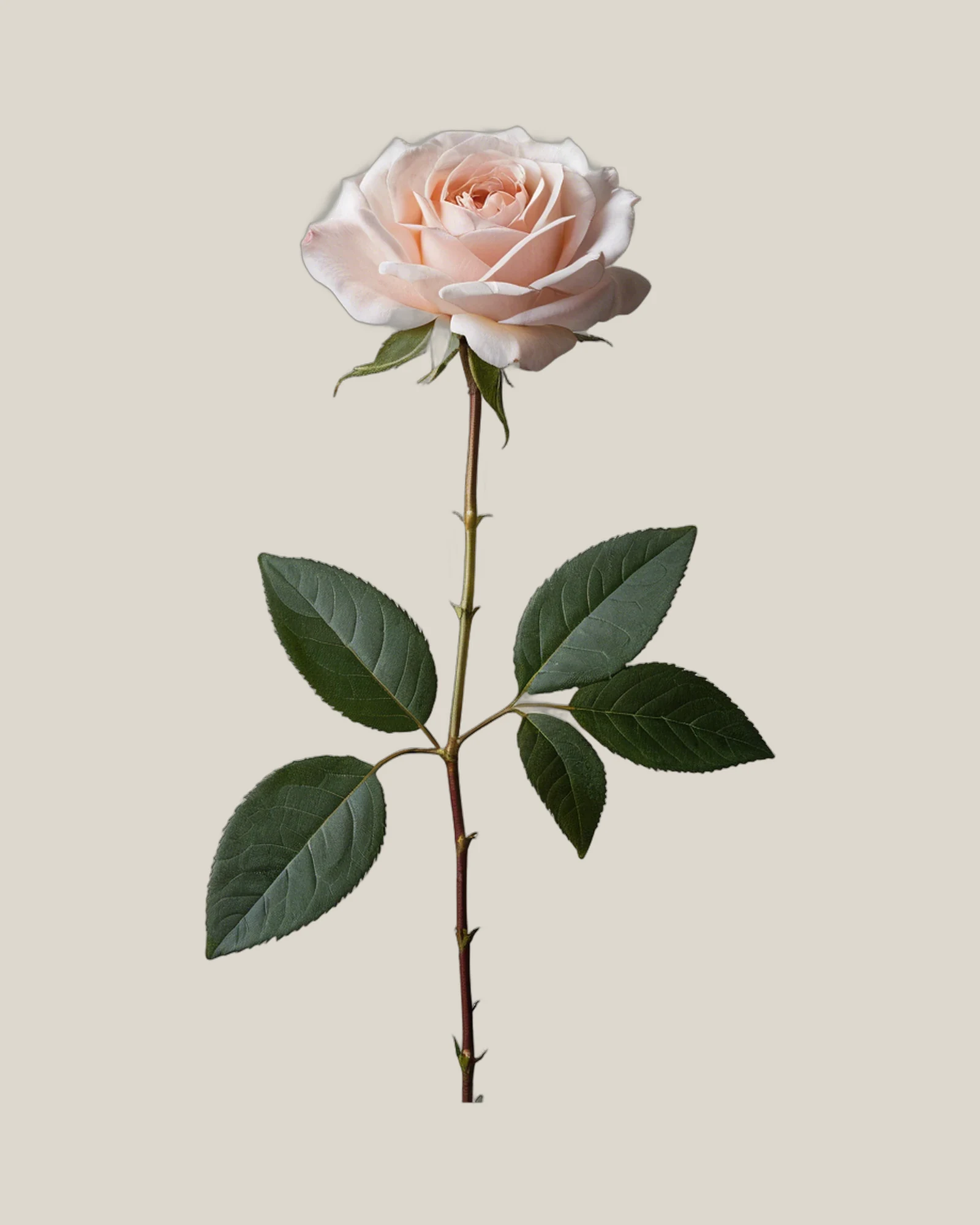 David Austin Patience – Rosa hybrida, freigestellte botanische Studioaufnahme